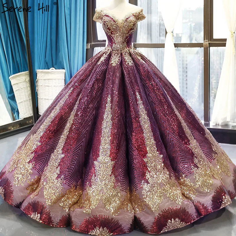 Green O-Neck Sequined Sparkly Luxury Wedding Dress 2020 High-end Sexy Sleeveless Bridal Gown BHM66754 Custom Made | Свадьбы и