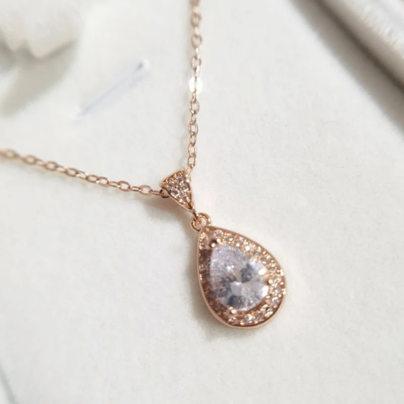 DODO Drop водный кулон ожерелья для женщин кубический цирконий Свадебные