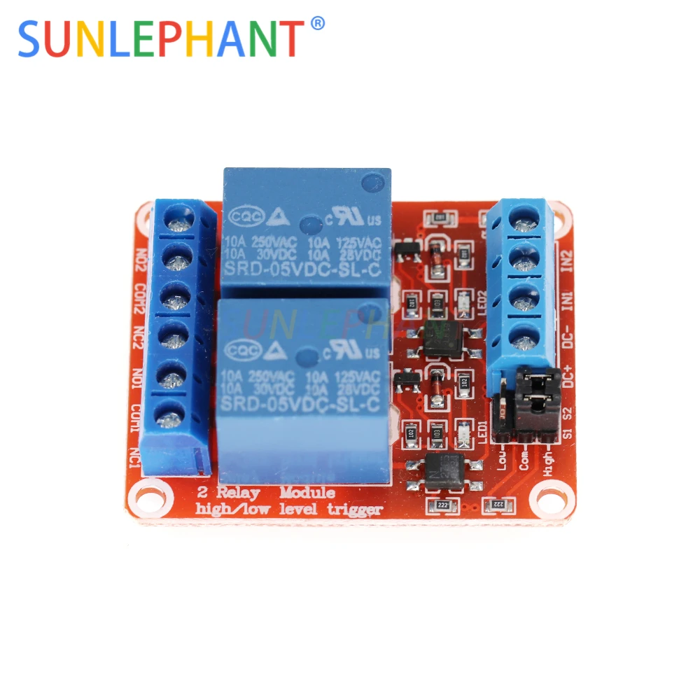 2-канальный релейный модуль с изоляцией оптрона 2-стороннее реле 5 В 12 24 поддержка