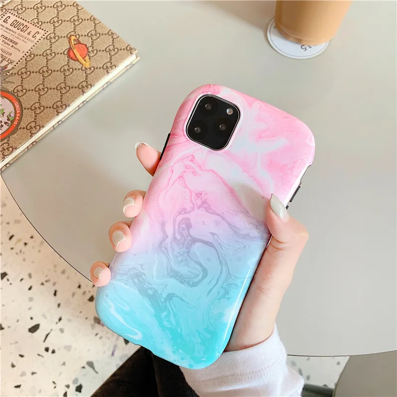 Чехол для телефона iphone Xs max Xr X 6 6s 7 8 plus 11 Por MAX роскошный глянцевый чехол с мраморной