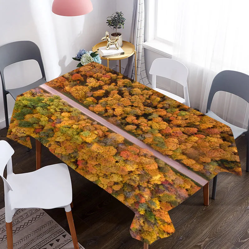 Водонепроницаемая и маслостойкая Декоративная скатерть с рисунком лесного