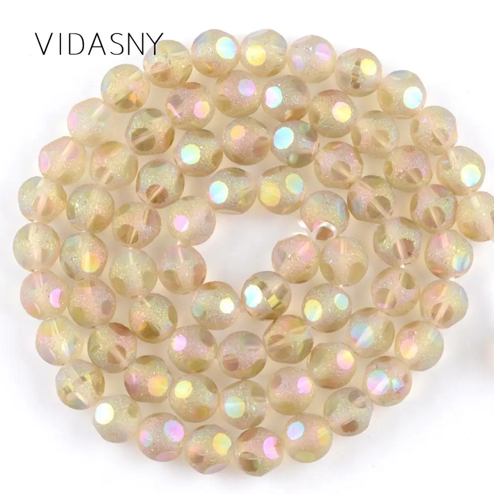 Граненые матовые полированные зернистые чешские бусины для изготовления