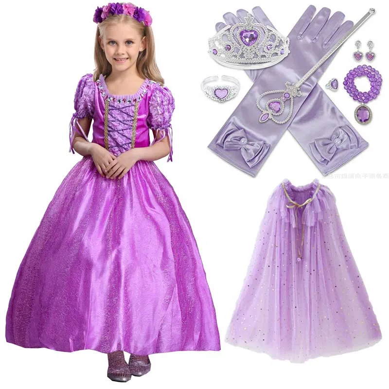 Платье принцессы Софии для ролевых игр платье с длинными волосами детская одежда
