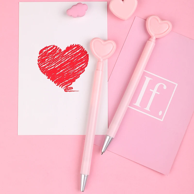 

4 pcs Sweet Pink love gel pen 0.5mm ballpoint pens Black color Kawaii kid gift Stationery Office School supplies FB706