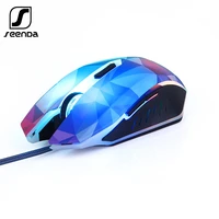 seenda wired gaming mouse 3200 dpi 7 circular breathing led light diamond version usb computer mouse gamer mice for lol cs