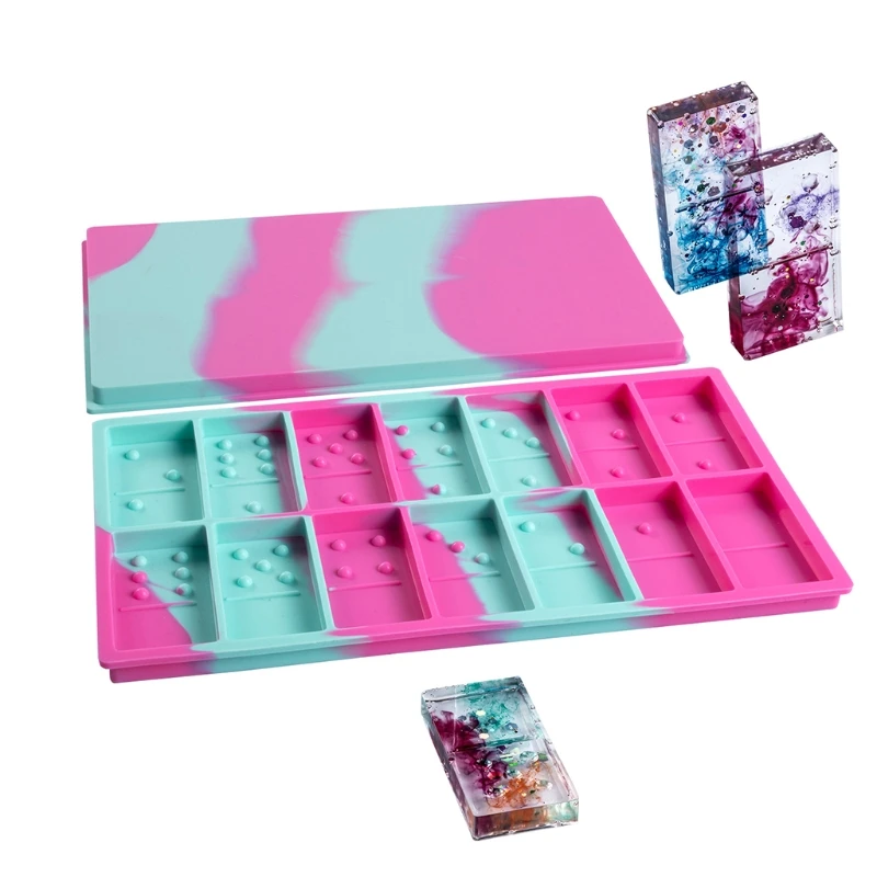 

Domino Molds Resin Casting Domino Set Family Game Silicone Epoxy Casting Moulds 83XF