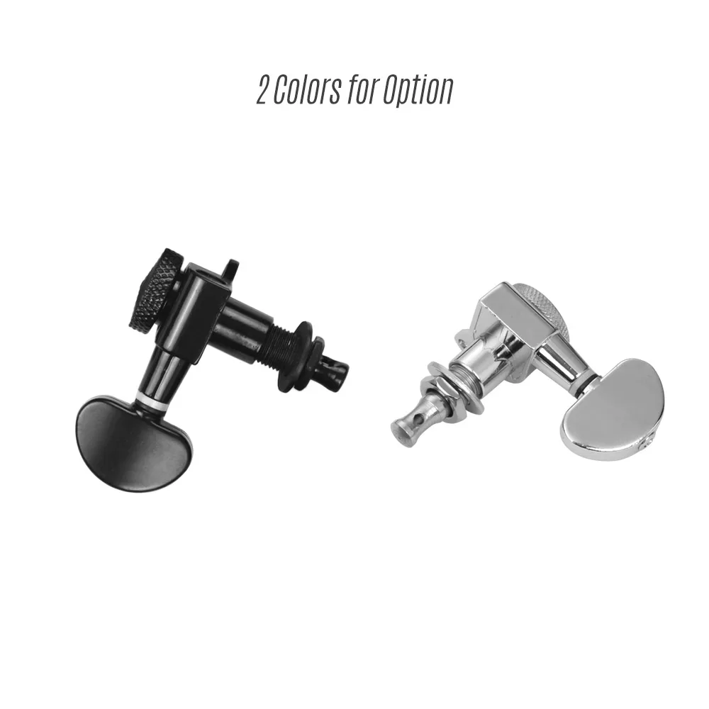 Alloy Metal Electric Guitar Machine Heads Knobs String Tuning Peg Locking Tuners Pack 6 Pcs 3L3R with Mounting Screws Ferrules | Спорт и