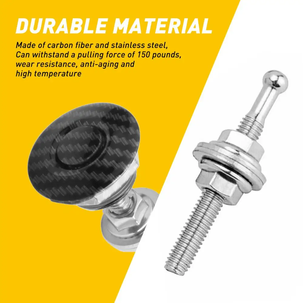 2X Углеродное волокно кнопка быстросъемного крепления капота автомобиля Замок крюк бампера Черный воздушное подвесное eibach accuair ta technix on