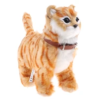 electronic music pet soft stuffed plush cat animal toys walking cat meow toys battery operated kids children toys birthday gifts