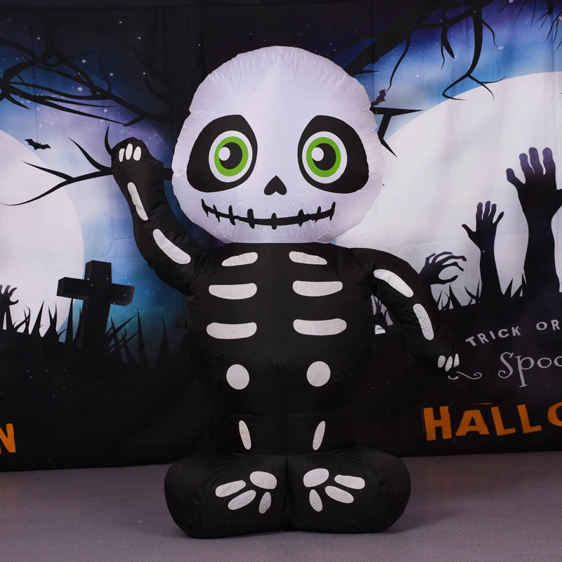 

Halloween Decorations Big Eyes White Inflatable Toy Skeleton House Decoration Inflatable 1.1m Ghost Gift Halloween Party