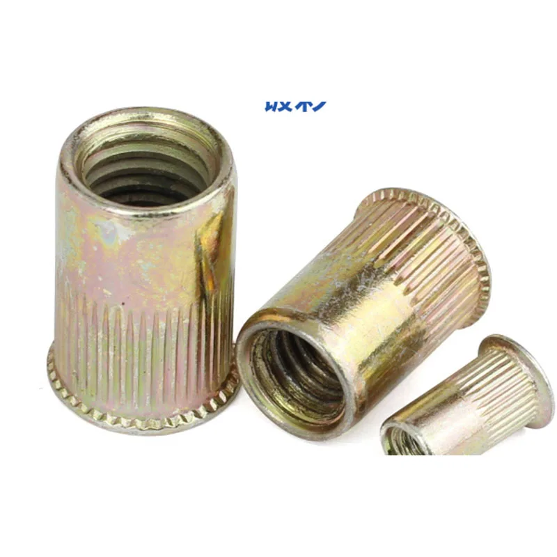 20pcs/lot 5/32-32 1/4-20American standard plated zinc carbon steel reduce head knurled body rivet nut insert nut1197 | Обустройство