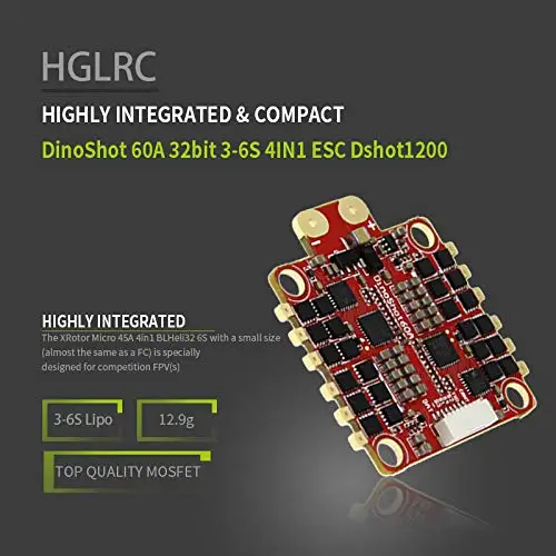 HGLRC 60A ESC BLHeli_32 Bit 3 5S 6S 4 в 1 электронный контроллер скорости Dshot1200 бесщеточный для