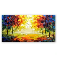 palette knife style real hand painted colorful oil painting art heavily texture thick acrylic canvas wall art paintings pictures