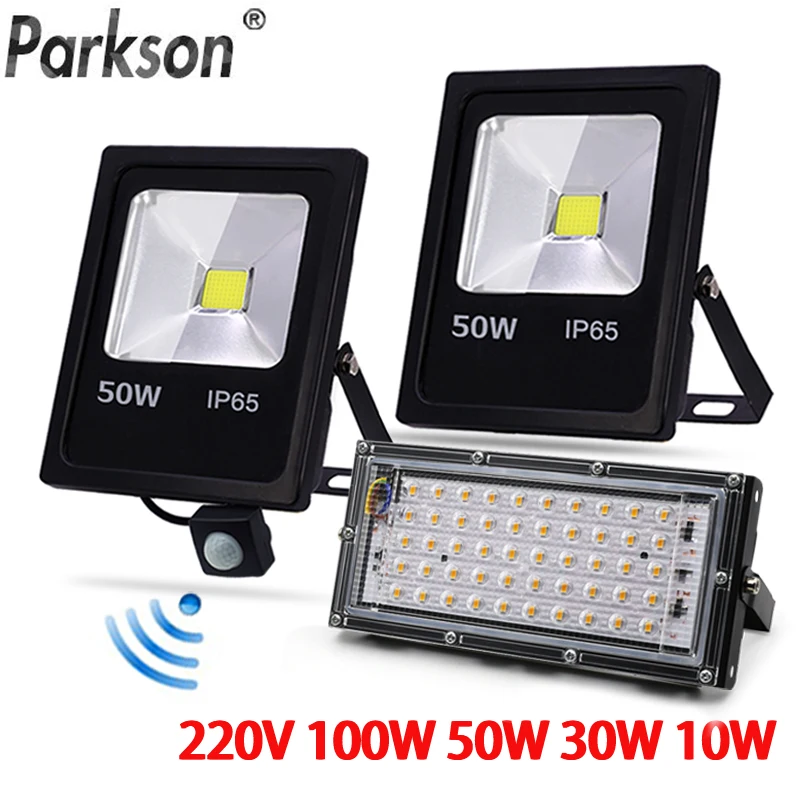Наружный светодиодный прожектор с датчиком движения 240 В переменного тока 100 Вт 50