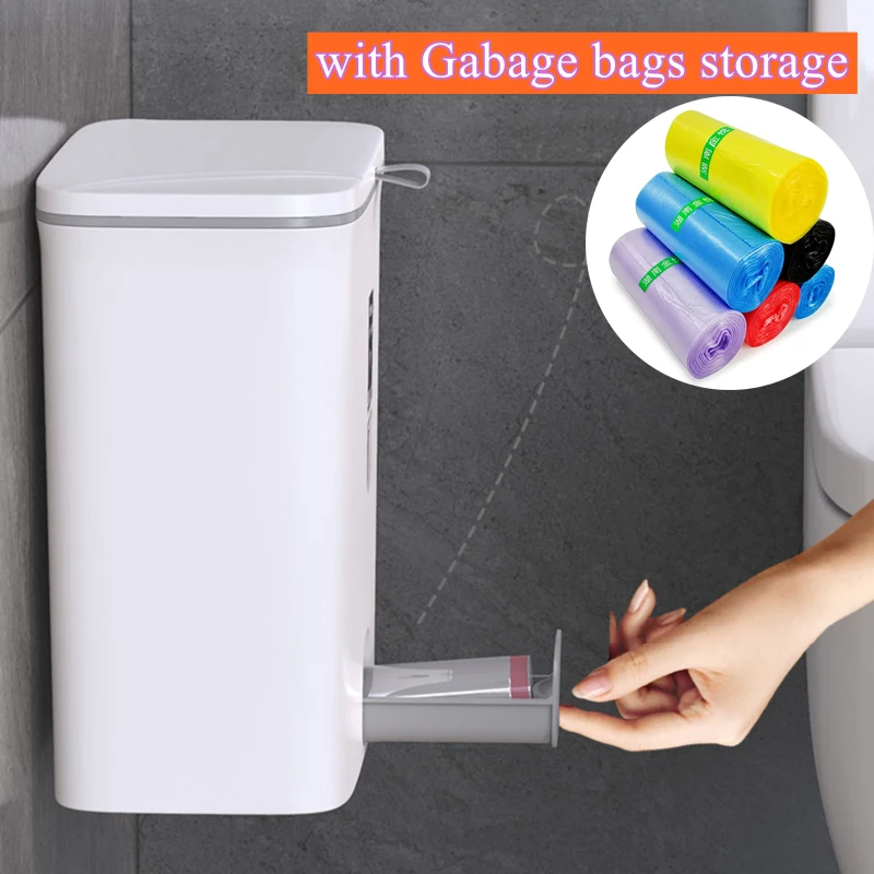 710l trash can kitchen wall mounted waste bins recycling garbage basket cabinets hanging trash can with lid for bathroom toilet free global shipping