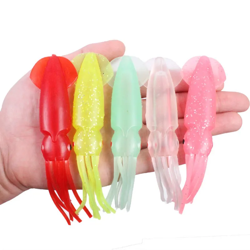 

5pcs Fishing Bait Soft Lure Colorful 12.5cm 10g Baits Lifelike Artificial Squid Octopus Simulation Glow Trolling Sea Lure Fish