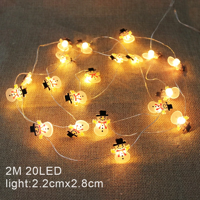 

20 LED Santa Claus LED String Lights Garlands Battery Powered Lamp Holiday New Year Christmas Decorations for Home Fairy Lights