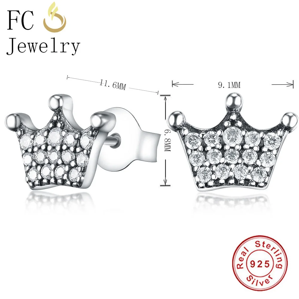 FC ювелирные изделия из стерлингового серебра 925 пробы с короной и прозрачным