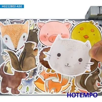 50pcs cute watercolor painted animal art scrapbooking phone laptop car stickers pack for kids toys guitar fridge luggage sticker