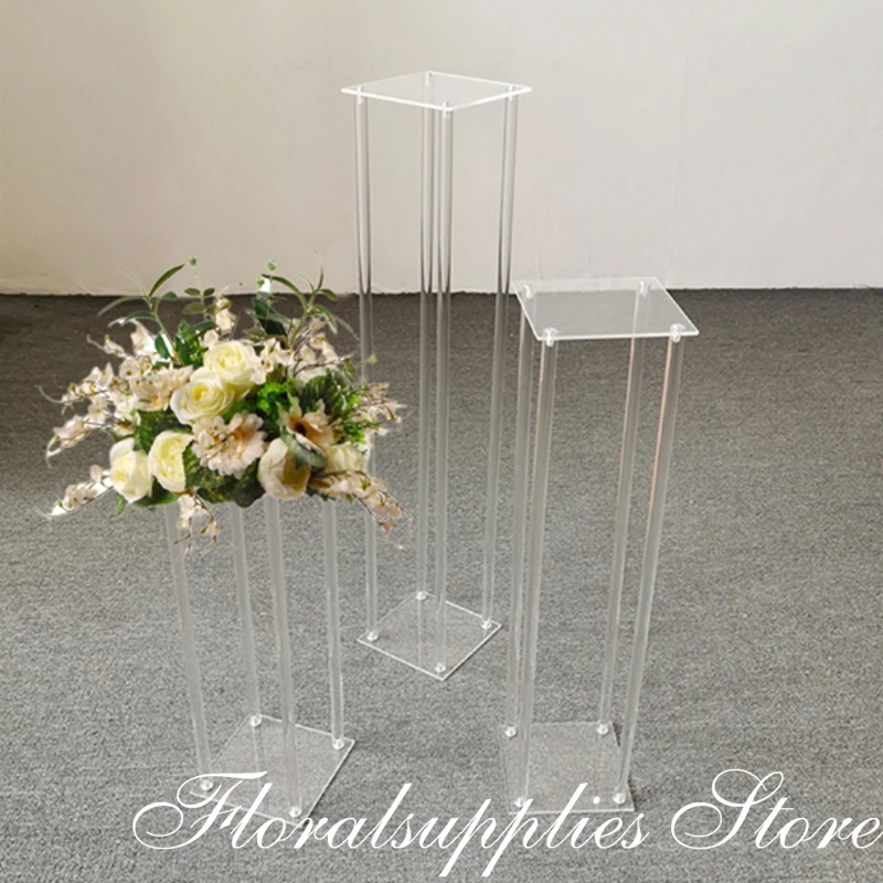 Wedding decoration clear acrylic flower stand for marriage table decoration centerpiece columns Floral stand