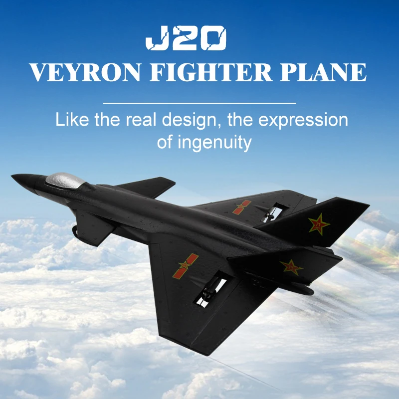 

Flybear FX828 J20 Fighter EPP 320MM 2.4GHZ 2CH RC Fighter Energy Saving Easier Flight Cool Boy Birthday Gift Toy RC Fighter