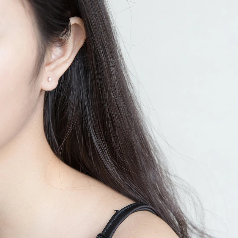 Colusiwei 3 Цвета блестящие кубического циркония миниатюрные серьги гвоздики для