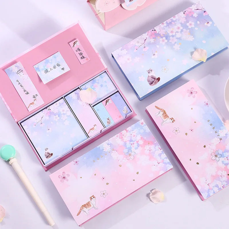 

Kawaii, липкая бумага для заметок в коробке, Бронзирующая, устойчивая бумага для заметок «сделай сам» Pepsi, блокнот, Набор наклеек, канцелярские ...