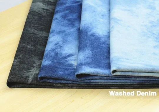 Летняя Толстая джинсовая хлопковая ткань Потертая синяя сделай сам шитье QT570