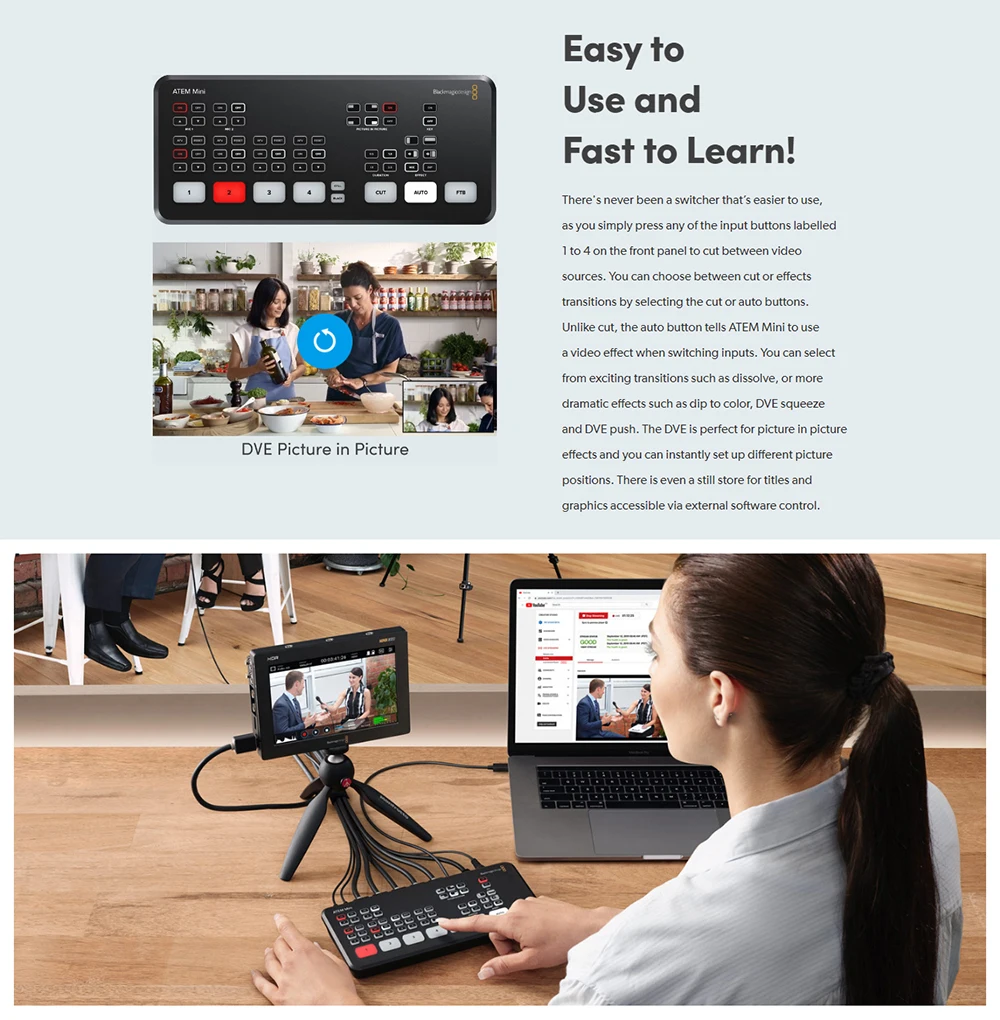 Оригинальный Blackmagic Design ATEM Mini Pro/ATEM мини переключатель потока в реальном времени