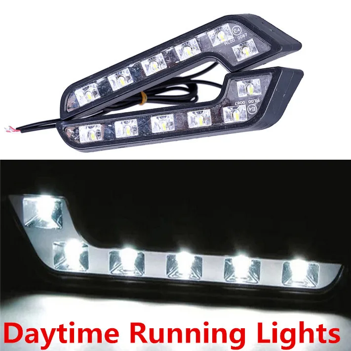 

1pair 6LED L-shaped 7 Seven Fonts Lamp 5W Daytime Running Lights DRL Safelight Car Styling for ford cruze Parking