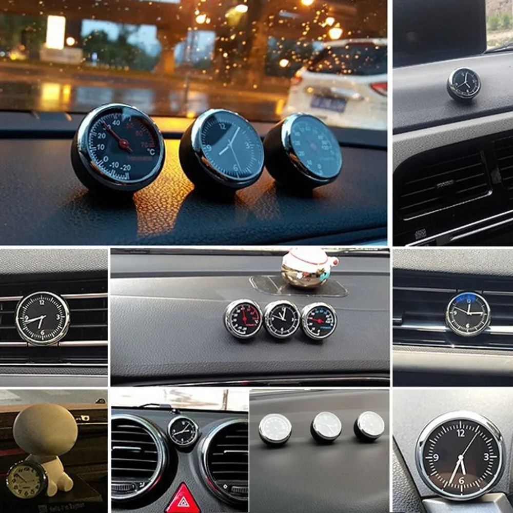 Round Shape Car Automobile Digital Clock Auto Watch/Thermometer/Hygrometer Interior Decoration Ornament Styling | Автомобили и