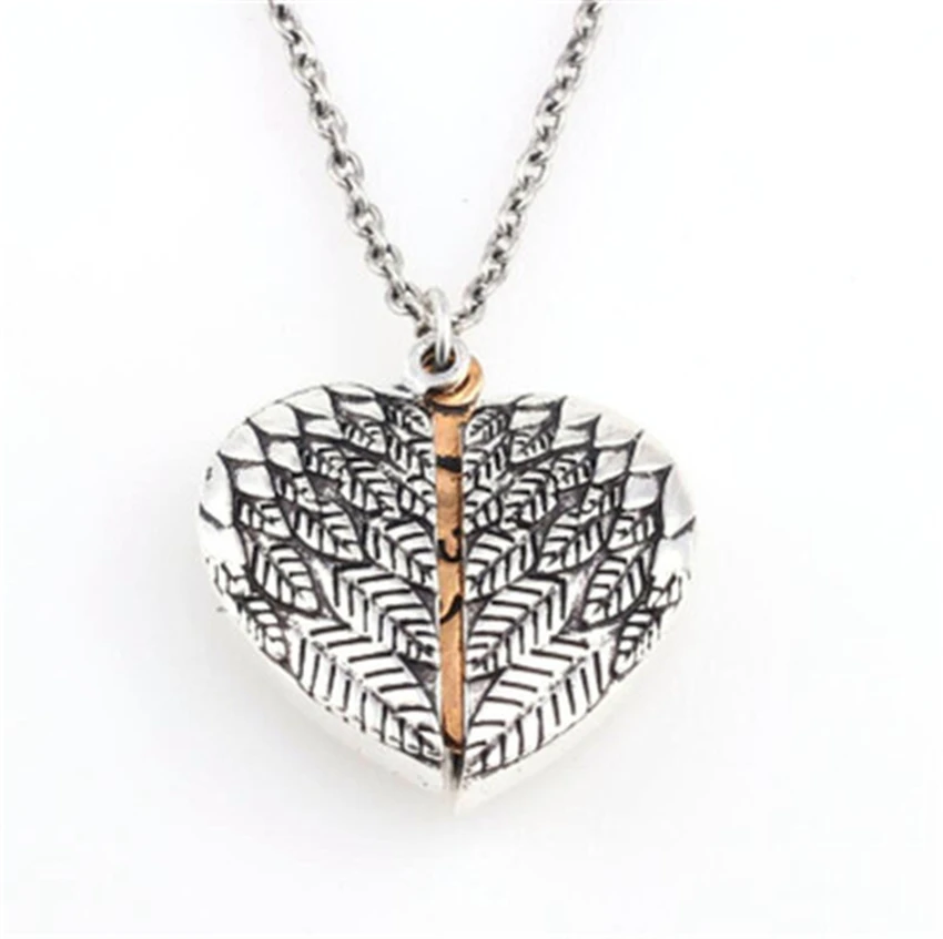 HIYONG Европа и США новые крылья могут открыть сердце двойное ожерелье с надписью