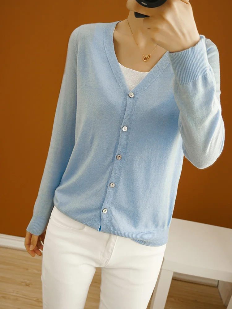 Осенний вязаный кардиган для женщин из овечьей шерсти с 2019 новый свитер длинные