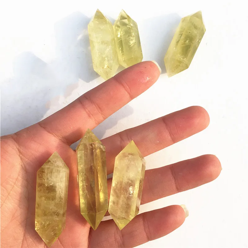 

1pcs NaturalClear quartz crystal point healings stone natural citrine double terminated Point