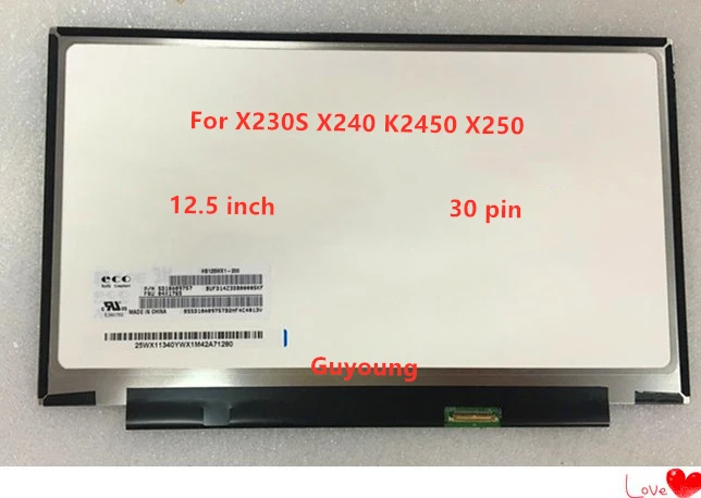 Светодиодный ЖК экран для ноутбука lenovo Thinkpad x230s x240 X250 x260 X270 X280 K2450