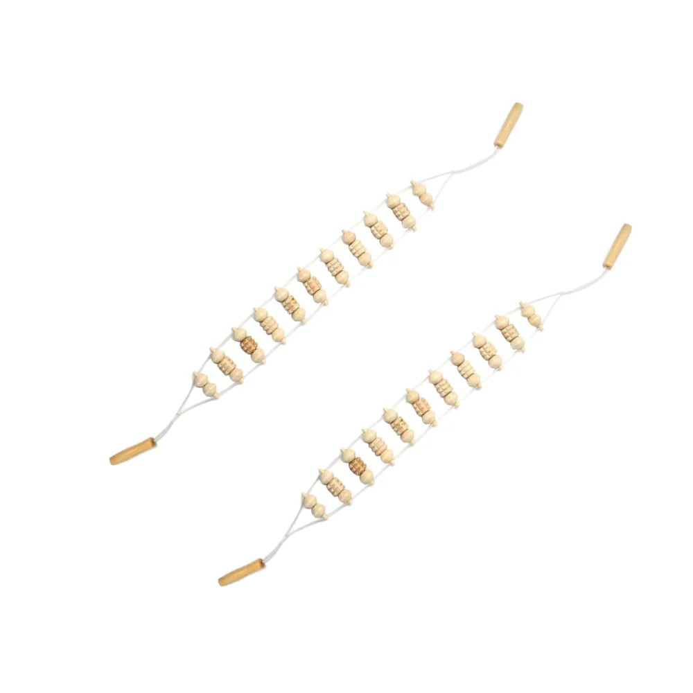 

2pcs Massager Rollers Portable Wood Muscle Rollers Back Pullers Massagers