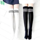 Носки для школьников и дочек длинные носки в полоску чулки для девочек милые гольфы для детей, новые модные полосатые гольфы для детей