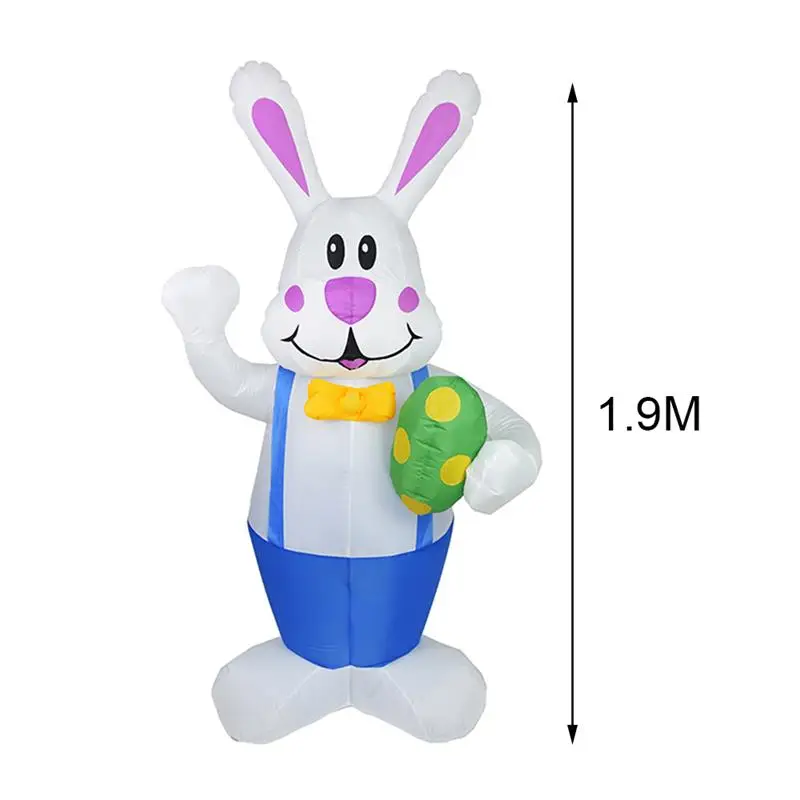 

1.9m Inflatable Easter Bunny Doll Toy LED Night Light Figure Yard Outdoor Garden Party Ornament Decorations Decorative Doll