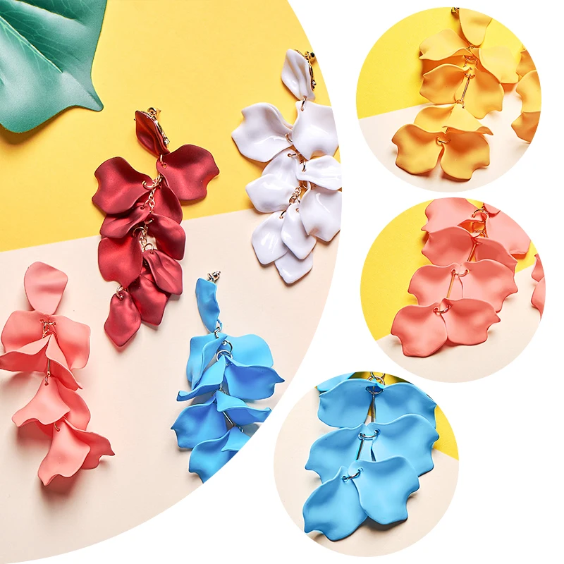 H: Хайд корейский красочный цветок кисточкой Висячие серьги для женщин Мода