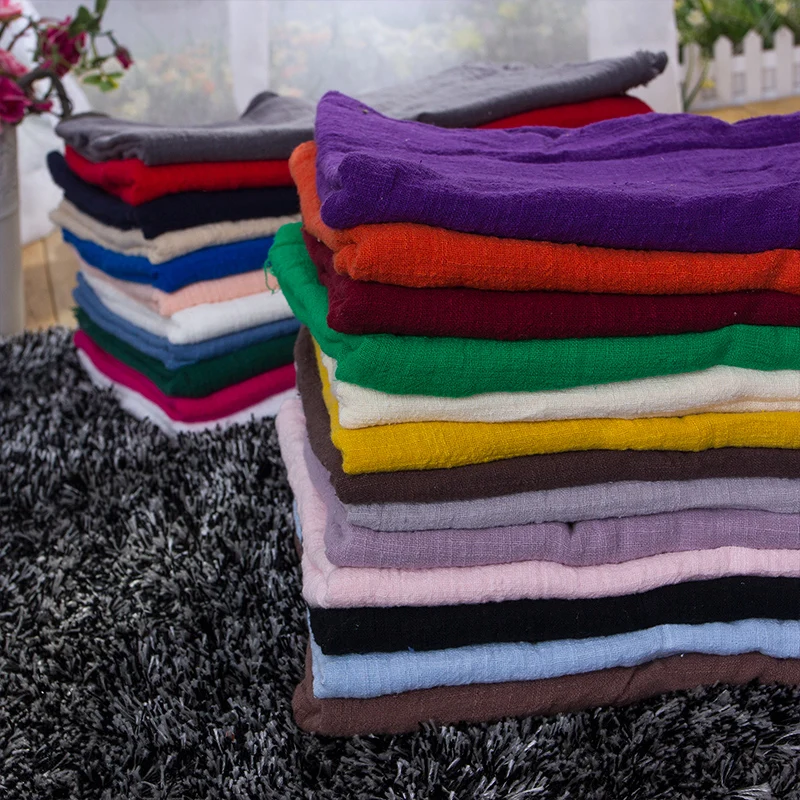 

Width 53'' Chinese Style Slubby Cotton Linen Crepe Pleated Fabric By The Yard For Dress Sunscreen Silk Scarf Curtain Material
