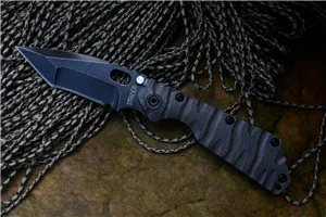Tanto point black Y-START SMF Нож D2 атласное лезвие складной нож шариковый подшипник шайба титановая ручка инструмент для улицы тактический нож с ПУ оболочкой - Цвет: Tanto point black