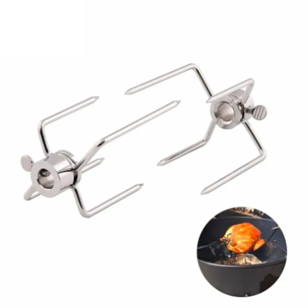 

BBQ Rotisserie Forks Stainless Steel Spit BBQ Forks Charcoal Chicken Grill Roast Meat BBQ Fork Tool