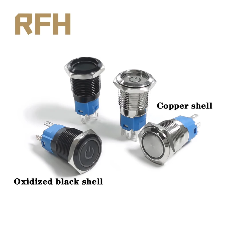 16 мм металлический кнопочный переключатель ВКЛ и ВЫКЛ кольцевая лампа Кнопка