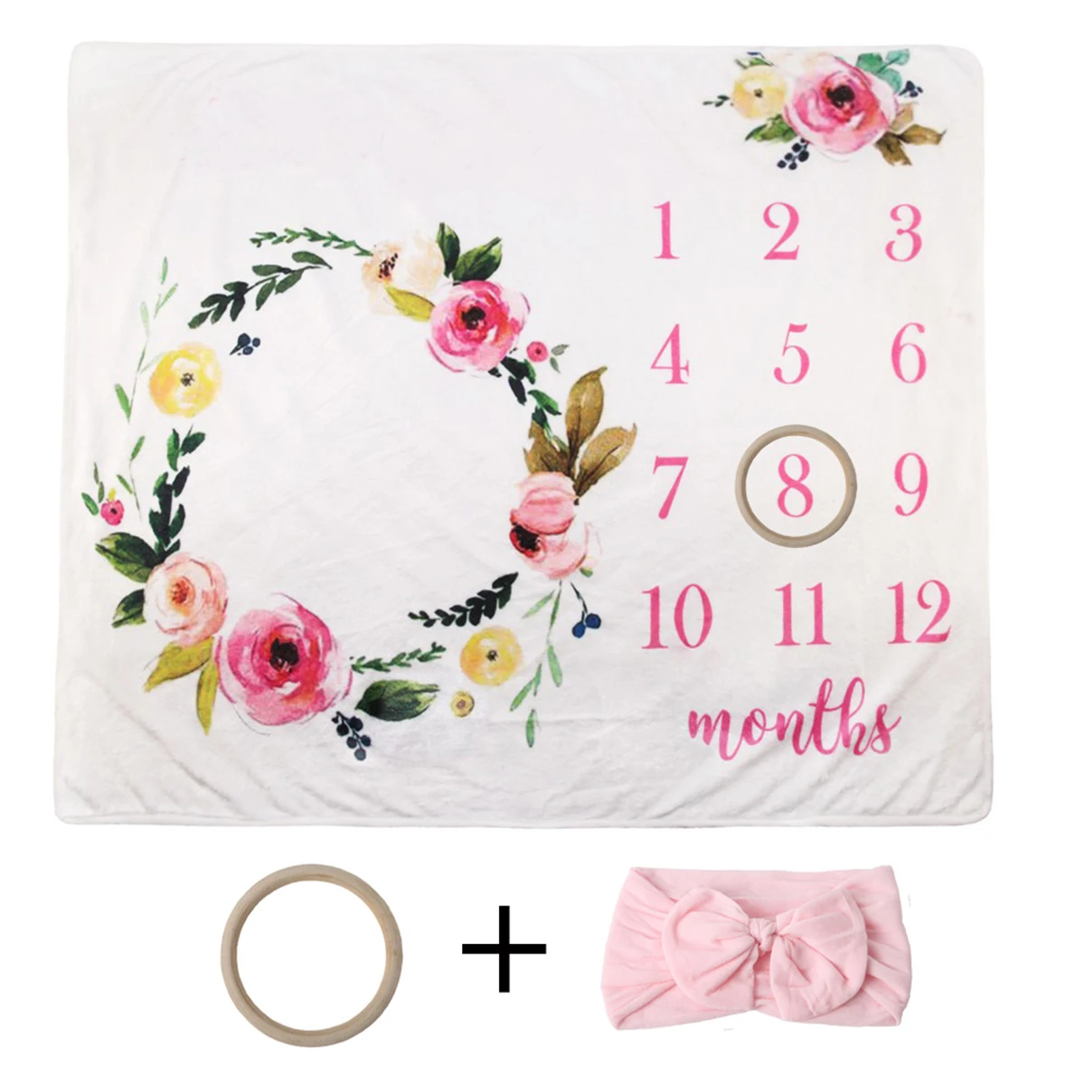 

Newborn Milestone Blanket Cute Flannel Photo Background Cloth Baby Photography Background Prop