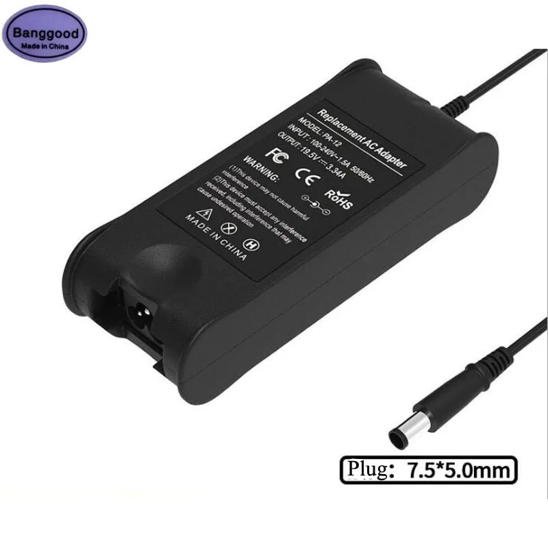 

19.5V 3.34A 7.5x5.0mm 65W Laptop AC Power Adapter Charger For Dell HA65NS5-00 09RN2C DA65NM111-00 LA65NS2-01 PA-12 Inspiron 17