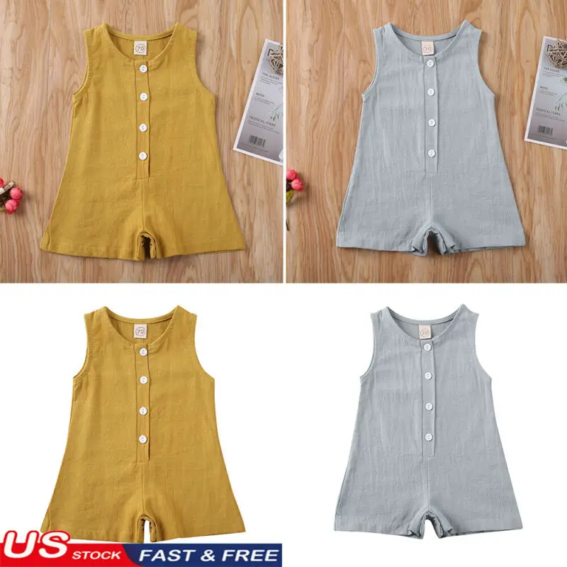 Детский хлопковый комбинезон без рукавов 1 шт.|Ромперы| |