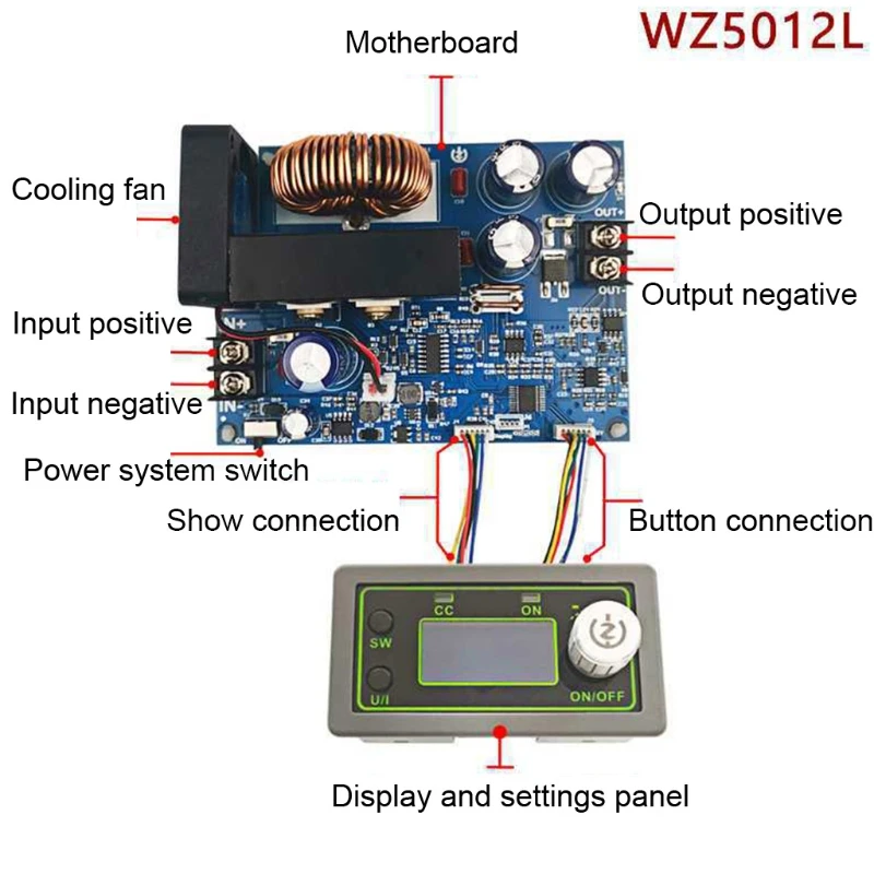 

50V 12A 600W Programmable CNC Step-down Power Supply Module Constant Voltage LCD Digital Display DIY Power Module