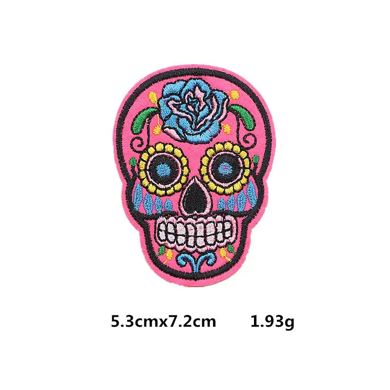9 шт./лот патчи с вышивкой черепа в стиле панк-рок разные стили цветами розами