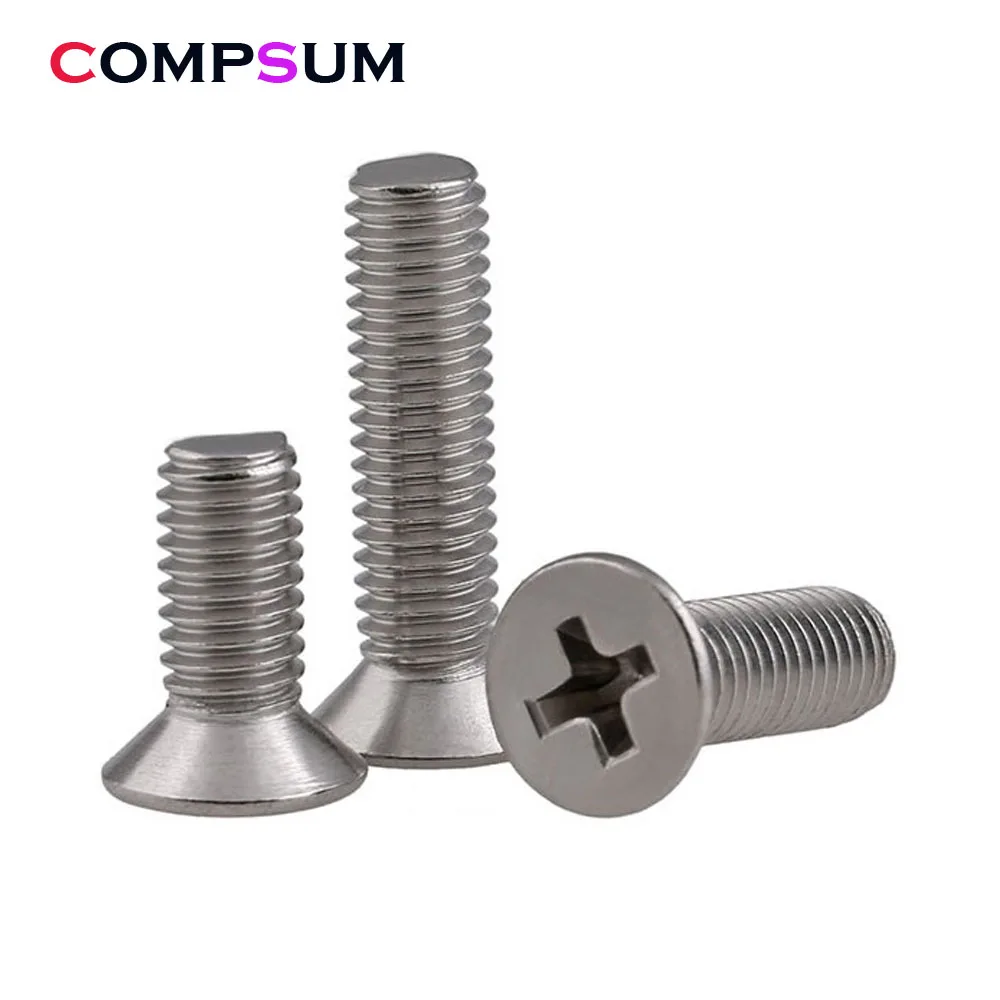 M4 M5 M6 Compsum Stainless Steel 304 Phillips Flat Countersunk Head Micro Machine Screw Gb819 Din965 M1 M1.2 M1.4 M1.6 | Обустройство