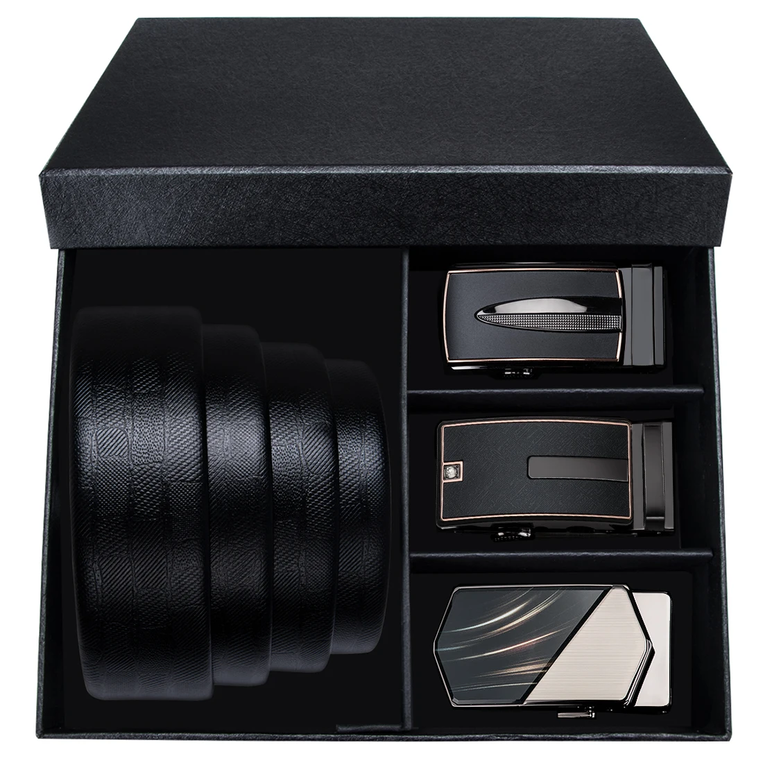 0032-0095-0081-DE-A Hi-Tie ремни из натуральной кожи для мужчин, известный бренд, дизайнерский мужской ремень с пряжкой, автоматическая металлическая пряжка, модные ремни, набор коробок - Цвет: 0032-0095-0081-DE-A